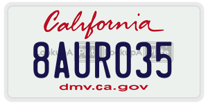 8AUR035 license plate in California