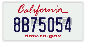 8B75054 license plate in California
