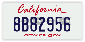 8B82956 license plate in California