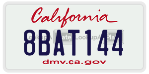 8BAT144 license plate in California