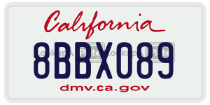 8BBX089 license plate in California