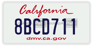 8BCD711  license plate in CA