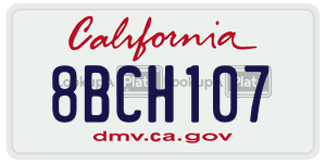 8BCH107 license plate in California
