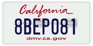 8BEP081 license plate in California