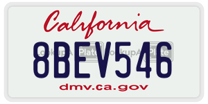 8BEV546 license plate in California