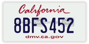 8BFS452 license plate in California