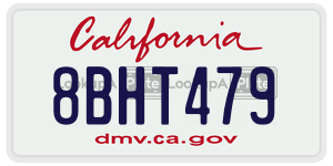 8BHT479 license plate in California