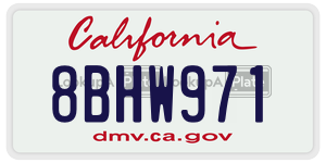 8BHW971 license plate in California