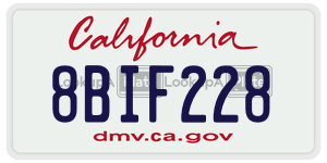 8BIF228 license plate in California