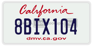 8BIX104  license plate in CA