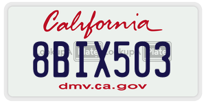 8BIX503 license plate in California