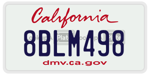 8BLM498 license plate in California
