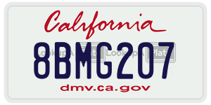 8BMG207  license plate in CA