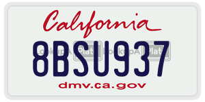 8BSU937 license plate in California