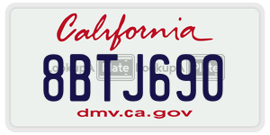 8BTJ690 license plate in California