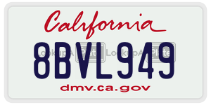 8BVL949 license plate in California