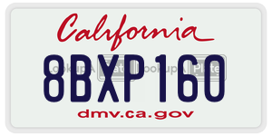 8BXP160  license plate in CA