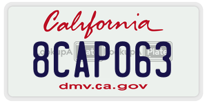 8CAP063  license plate in CA