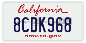 8CDK968 license plate in California