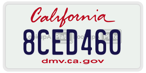 8CED460 license plate in California