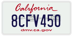 8CFV450 license plate in California