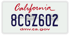 8CGZ602 license plate in California