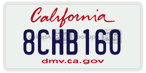 8CHB160 license plate in California