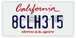 8CLH315  license plate in CA