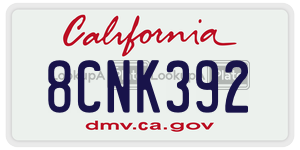 8CNK392 license plate in California