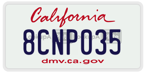 8CNP035 license plate in California