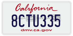 8CTU335  license plate in CA