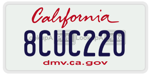 8CUC220 license plate in California