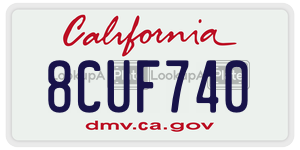 8CUF740  license plate in CA