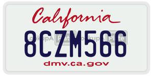 8CZM566 license plate in California