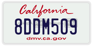 8DDM509  license plate in CA