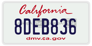 8DEB836  license plate in CA