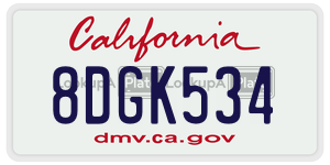8DGK534 license plate in California