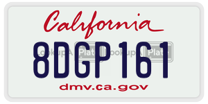 8DGP161  license plate in CA