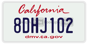 8DHJ102  license plate in CA