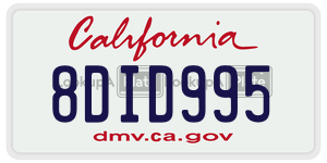 8DID995 license plate in California