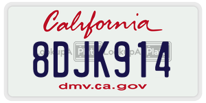 8DJK914 license plate in California