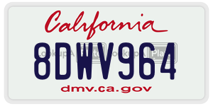 8DWV964 license plate in California