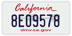 8E09578 license plate in California