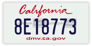 8E18773 license plate in California