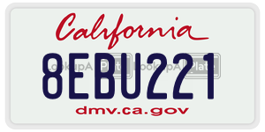 8EBU221  license plate in CA