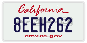 8EEH262  license plate in CA
