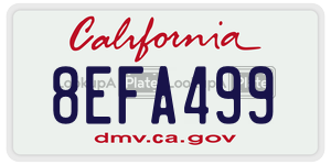 8EFA499 license plate in California