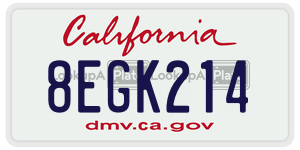 8EGK214 license plate in California