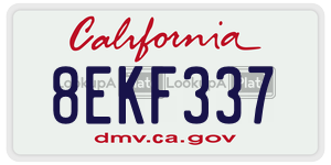 8EKF337 license plate in California