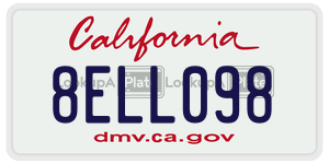 8ELL098 license plate in California